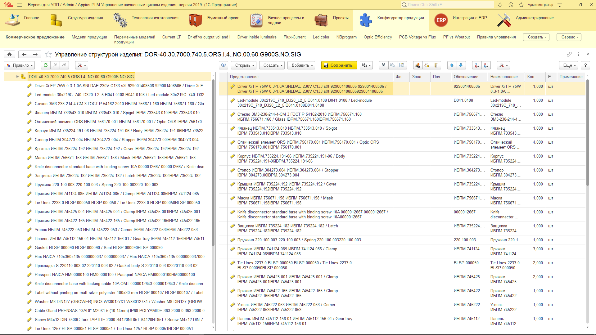 Состав изделия МСК «БЛ ГРУПП»